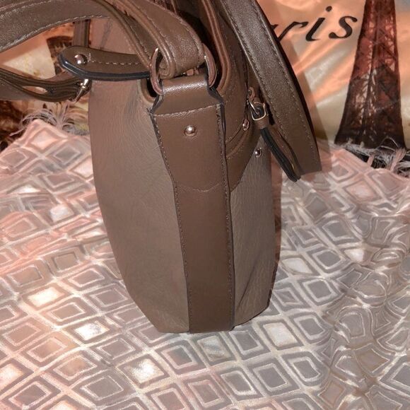 Rosetti Tan Brown Faux Leather Pebbled Crossbody Purse Bag - Picture 3 of 9